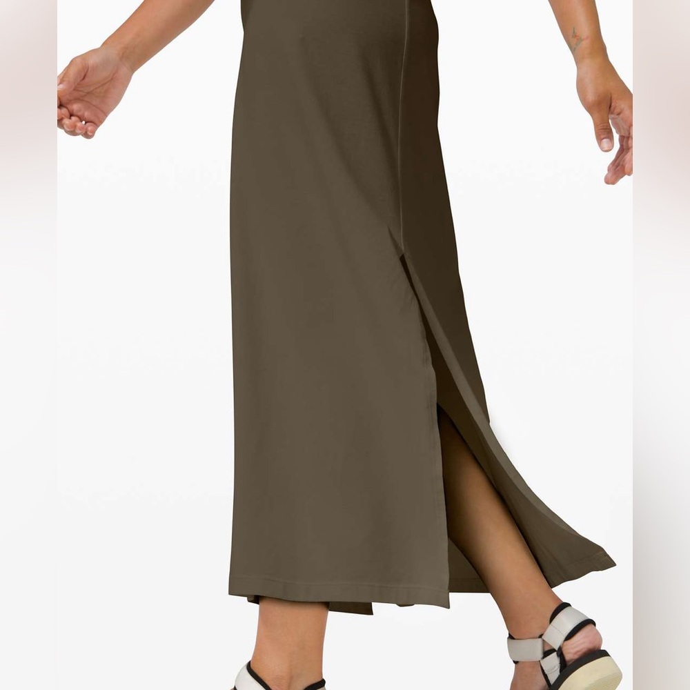 Lululemon Athletica Dark Olive Green All Yours Tank Maxi Dress size XS EUC - Picture 4 of 12